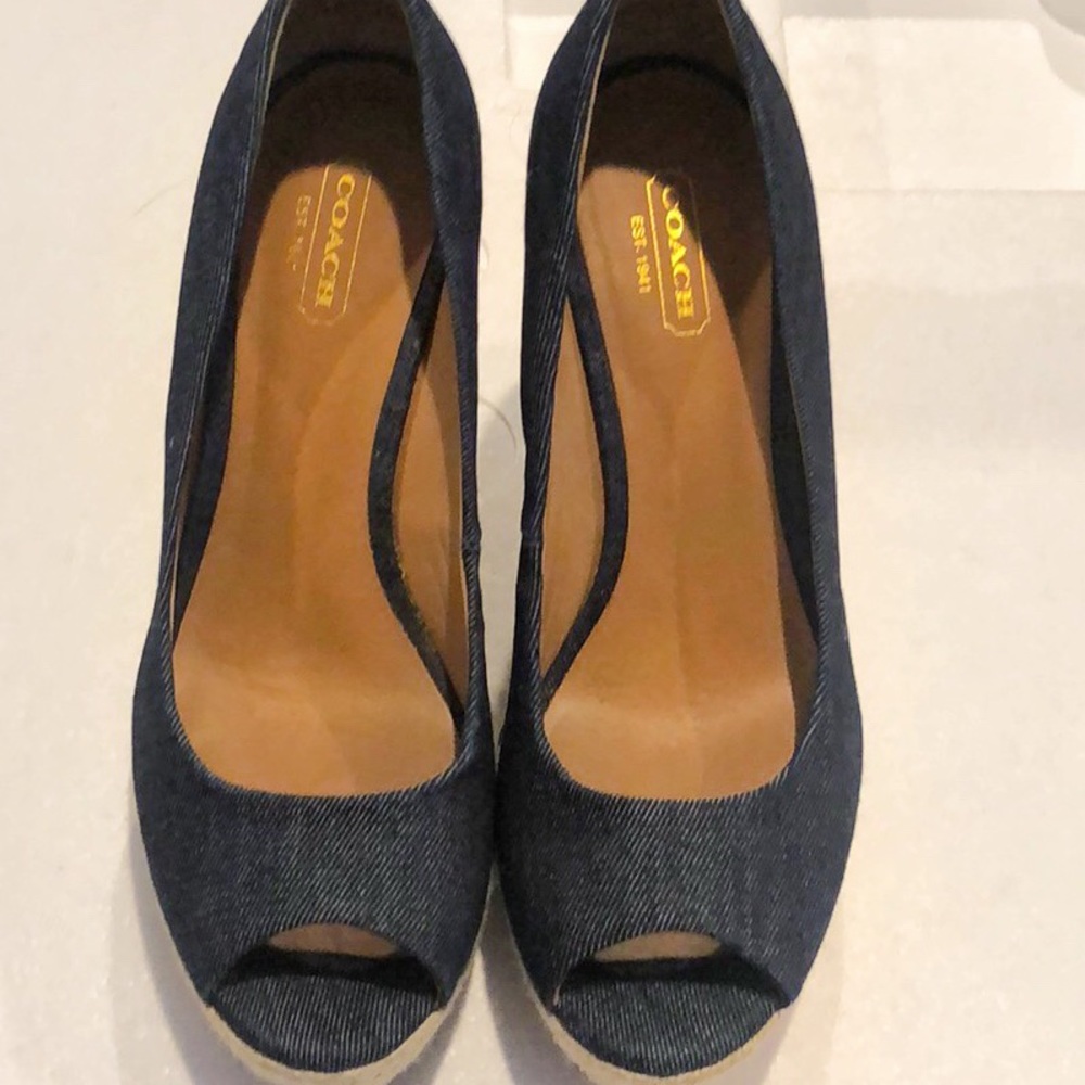 COPY - COACH Blaine ‘denim’ espradrille wedge